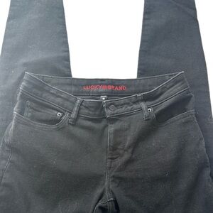 Lucky Brand Black Slim Jeans with Red Logo Detail